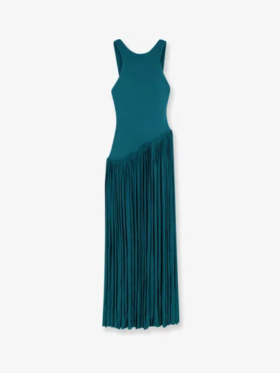 Zimmermann Luna Asymmetric Jersey Dress In Blue