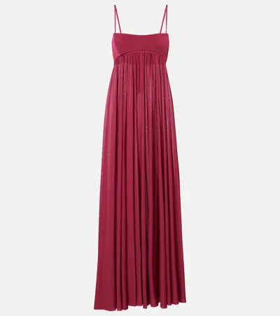 Zimmermann Strapless Gathered Jersey Gown In Burgundy