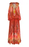 Zimmermann Luna Bandeau Silk Gown In Multi