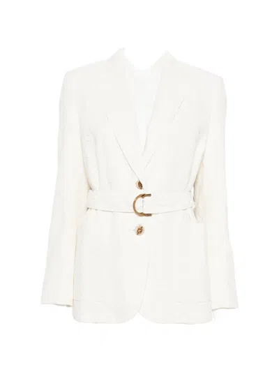 Zimmermann Luna Belted Blazer In Neutral