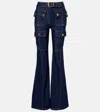 Zimmermann Luna Utility Denim Flared Jeans In Blue