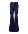 Zimmermann Luna Utility Denim Flared Jeans In Blue