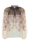 Zimmermann Beige Regular Printed Shirt In Multi