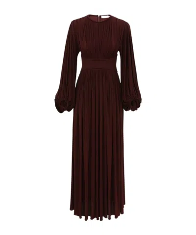 Zimmermann Womens Mahogany Luna Draped Jersey Maxi Dress In Brown