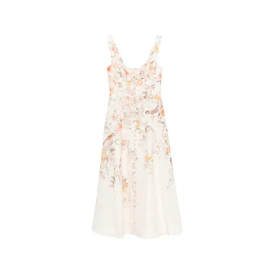 Zimmermann Luna Buttoned Floral Picnic Midi Dress In Neutral