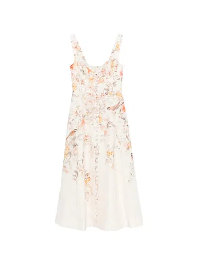 Zimmermann Luna Buttoned Picnic Dress In Cream Songbird In Neutral