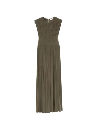 Zimmermann Luna Gathered Stretch-jersey Maxi Dress In Green
