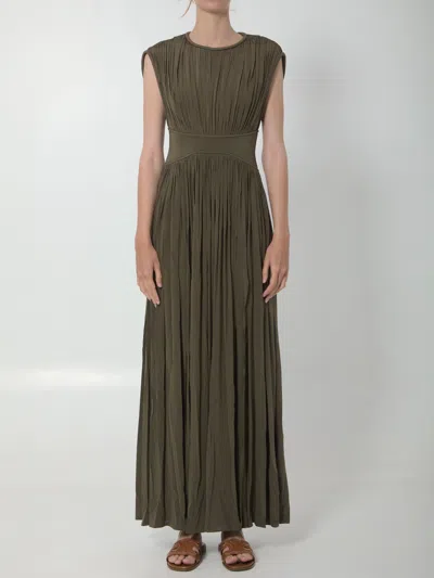 Zimmermann Luna Gathered Stretch-jersey Maxi Dress In Green