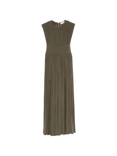 Zimmermann Luna Column Dress In Green