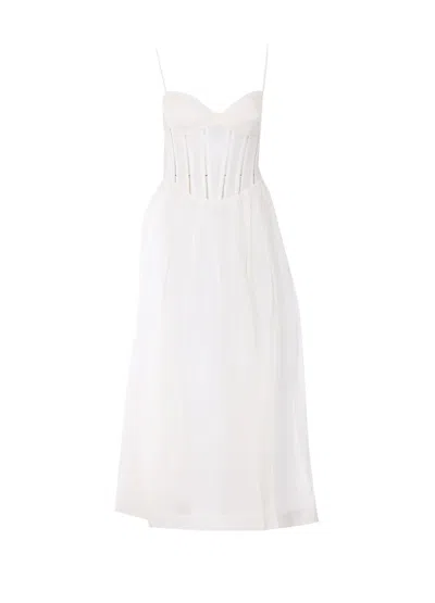 Zimmermann Luna Corset Midi Dress In White