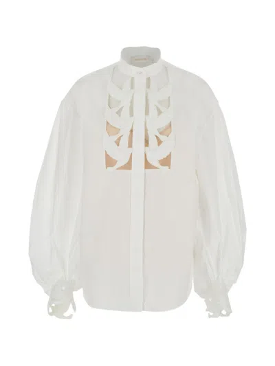 Zimmermann Luna Cotton Blouse In White