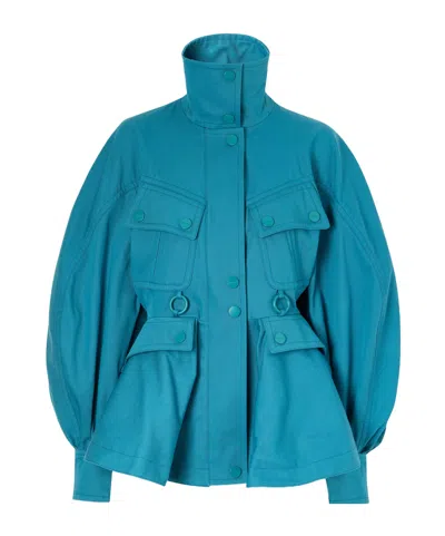 Zimmermann Luna Cotton-drill Jacket In Blue