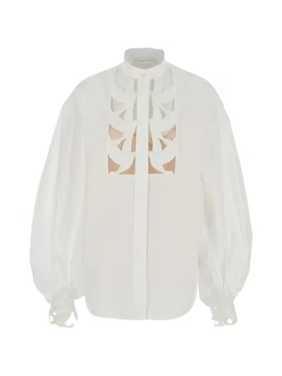 Zimmermann Luna Cutout-detail Blouse In White
