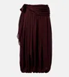 Zimmermann Luna Draped Silk Wide-leg Pants In Burgundy