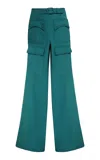 Zimmermann Luna Drill Cotton Flared Pants In Blue