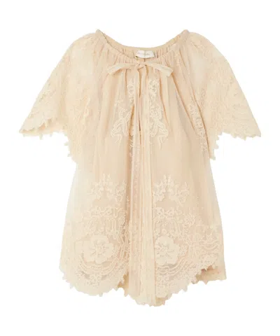 Zimmermann Luna Fan-shaped Pleated Shirt In Multi