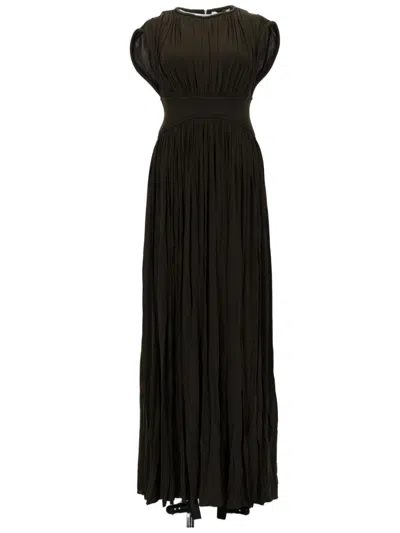 Zimmermann Luna Fitted Bodice Puff Sleeves Day Dress In Black