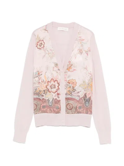 Zimmermann Luna Floral Print Cardigan In Neutral