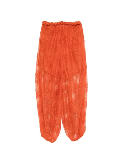 Zimmermann Luna Floral-lace Jumpsuit In Orange