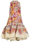 Zimmermann Luna Floral-print Linen And Silk-blend Mini Dress In Multi