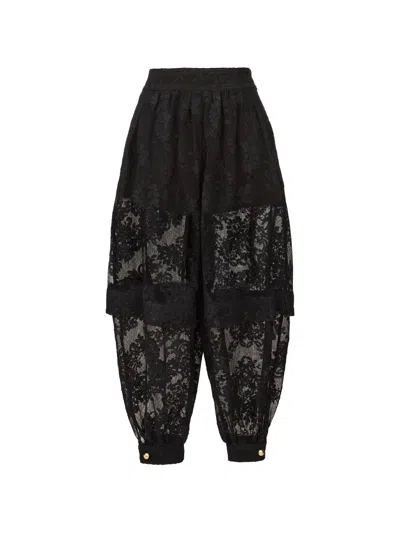 Zimmermann Luna Guipure-lace Harem Pants In Black
