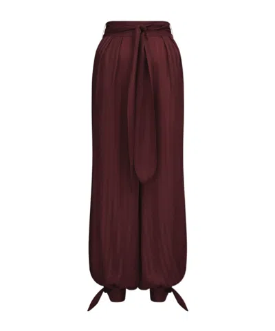 Zimmermann Luna Jacquard Harem Pant In Burgundy