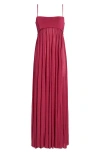Zimmermann Strapless Gathered Jersey Gown In Burgundy
