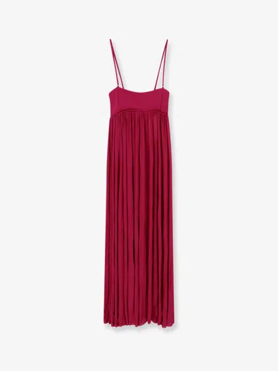 Zimmermann Strapless Gathered Jersey Gown In Burgundy