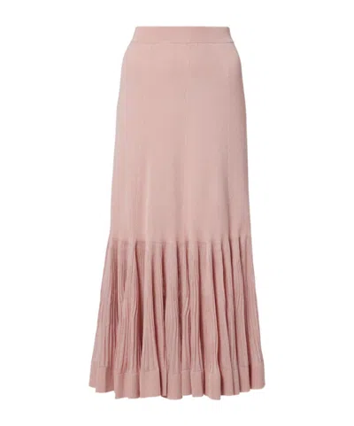 Zimmermann Luna Knitted Pleated Midi Skirt In Multi