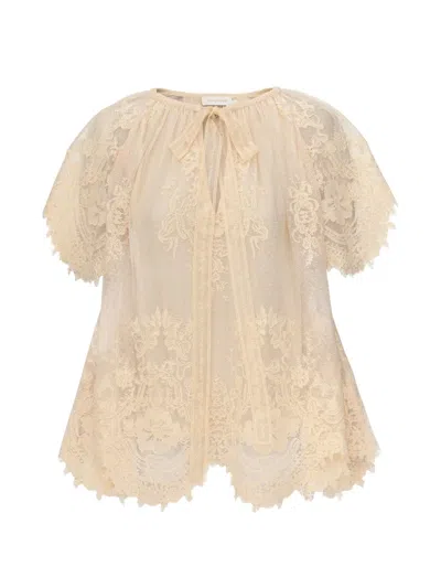 Zimmermann Luna Lace Blouse In Multi