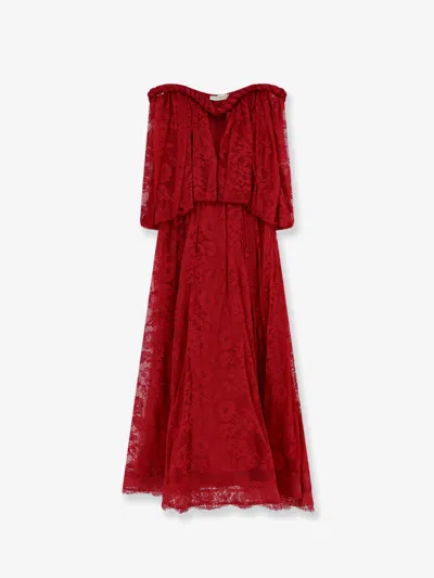 Zimmermann Luna Lace Dress In Red