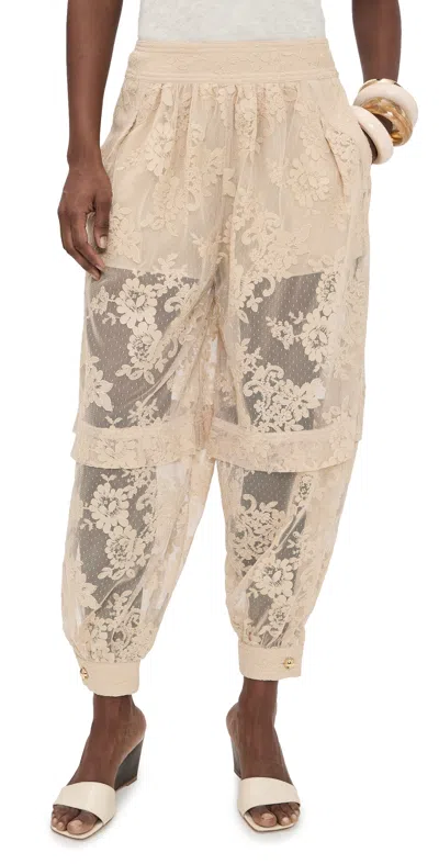 Zimmermann Luna Lace Harem Pants Cream In Neutral