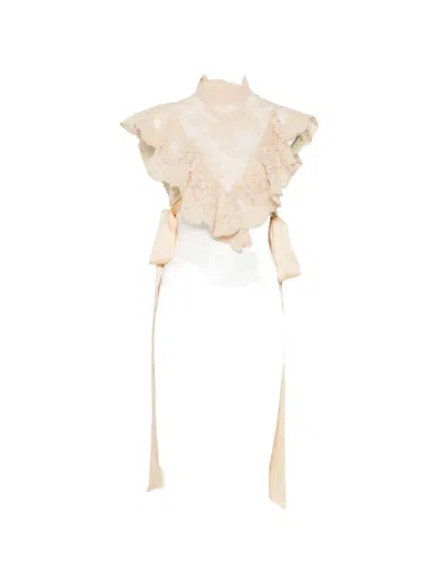 Zimmermann Luna Lace Ruffled Top In Neutral