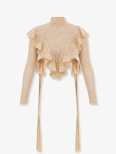 Zimmermann Luna Lace Top In Neutral