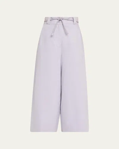 Zimmermann Luna Linen Culotte Pants In Purple
