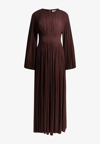 Zimmermann Luna Maxi Billow Dress In Brown