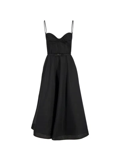 Zimmermann Luna Midi Dress In Black