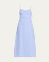 Zimmermann Kindred Spirit Luna Linen Midi Dress In Blue