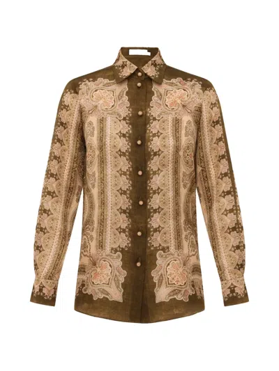 Zimmermann Luna Paisley Buttoned Shirt In Multi