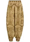 Zimmermann Womens Olive Perla Paisley Luna Harem Silk Trousers Xl In Green