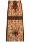 Zimmermann Womens Caramel Paisley Luna Wide-leg Silk Trousers Xs In Brown