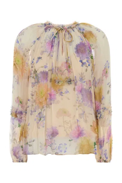 Zimmermann Luna Ruffle Billow Blouse In Multi