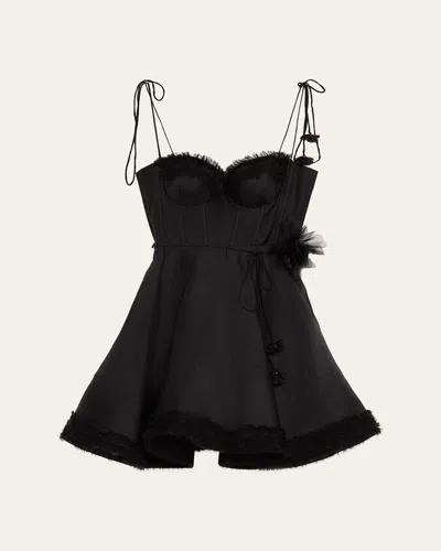 Zimmermann Luna Ruffle Mini Dress In Black