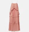 Zimmermann Luna Ruffled Tiered Maxi Dress In Pink