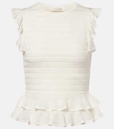 Zimmermann Luna Ruffled Top In White