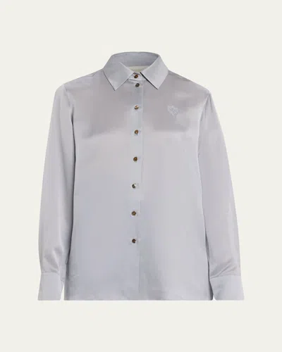 Zimmermann Luna Satin Shirt In Multi