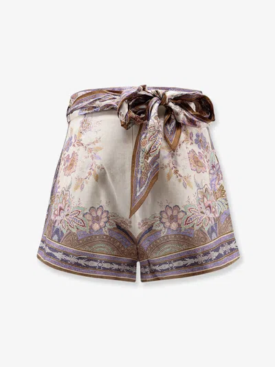 Zimmermann Luna Scarf Linen Shorts In White