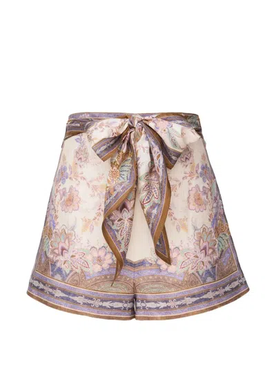 Zimmermann "luna Scarf" Tie Short In Multi