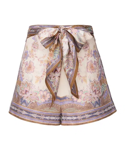 ZIMMERMANN ZIMMERMANN LUNA SCARF TIE PRINT SHORTS