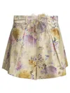 Zimmermann Womens Cream Dahlia Luna Floral-print Silk-blend Shorts Xs In Yellow